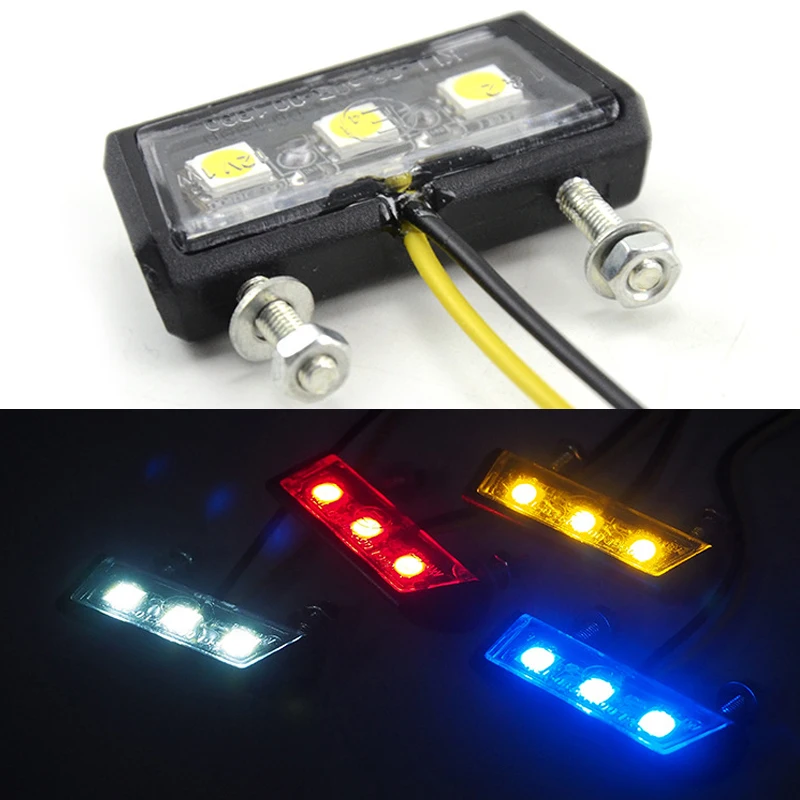 

Motorcycle License Plate LED Light 12V Motorcycle License Plate Warning Light Universal Tail light decor motorcycle Accessories