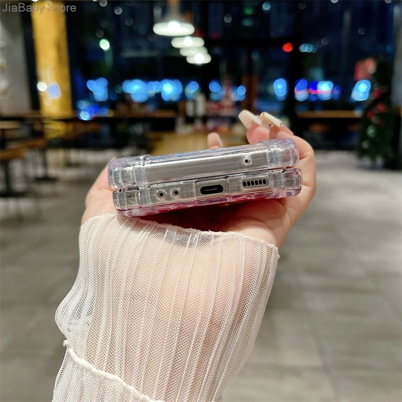 Блестящий противоударный мягкий силиконовый чехол для Samsung Z Flip 3 4 5 6