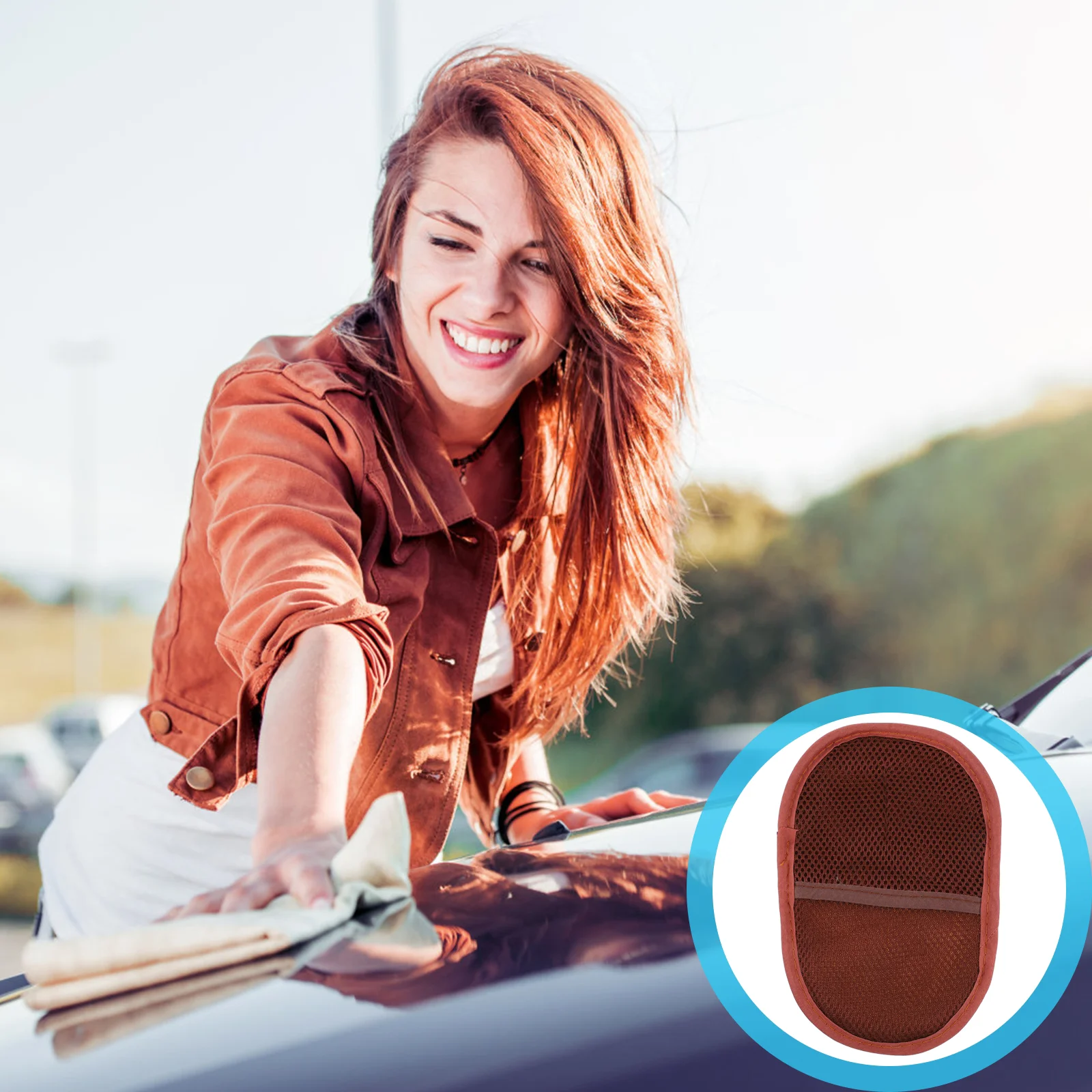 

Plush Coffee Car Wash Mitt - Scratch Free Cleaning Gloves for Cars Durable & Practical Auto Detailing Accessories