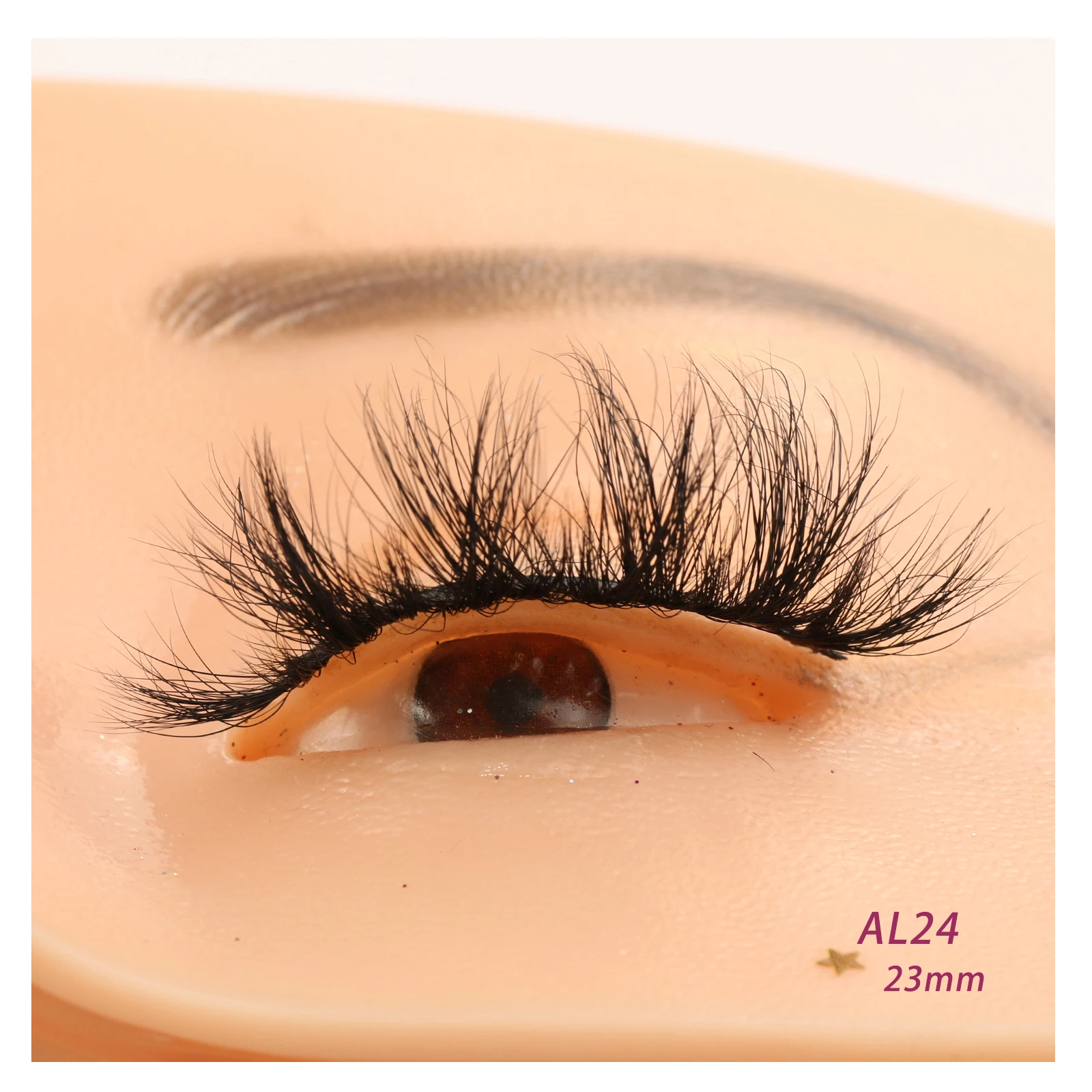 

23mm Dramatic Strip Lashes Real Mink Hair False Eyelashes Makeup Products Soft Light Lashes Black Cotton Band Free Shipping Item
