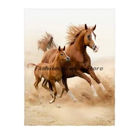 two beautiful horse pattern super soft throw blanket for bed sofa lightweight blanket for all seasons