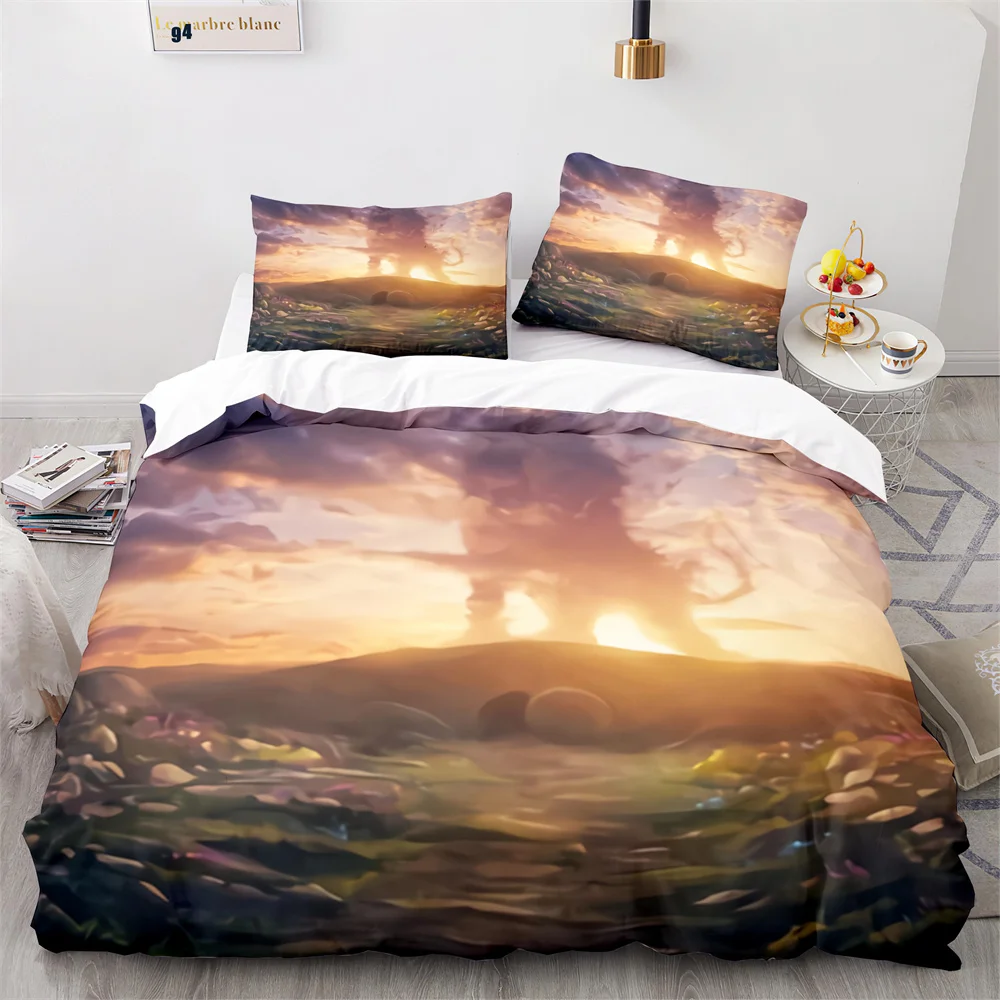 

Lion Duvet Cover Set 3D Print Wild Animal Under Sunshine King Queen Size Polyester Comforter Cover for Teens Kids Bedding Set