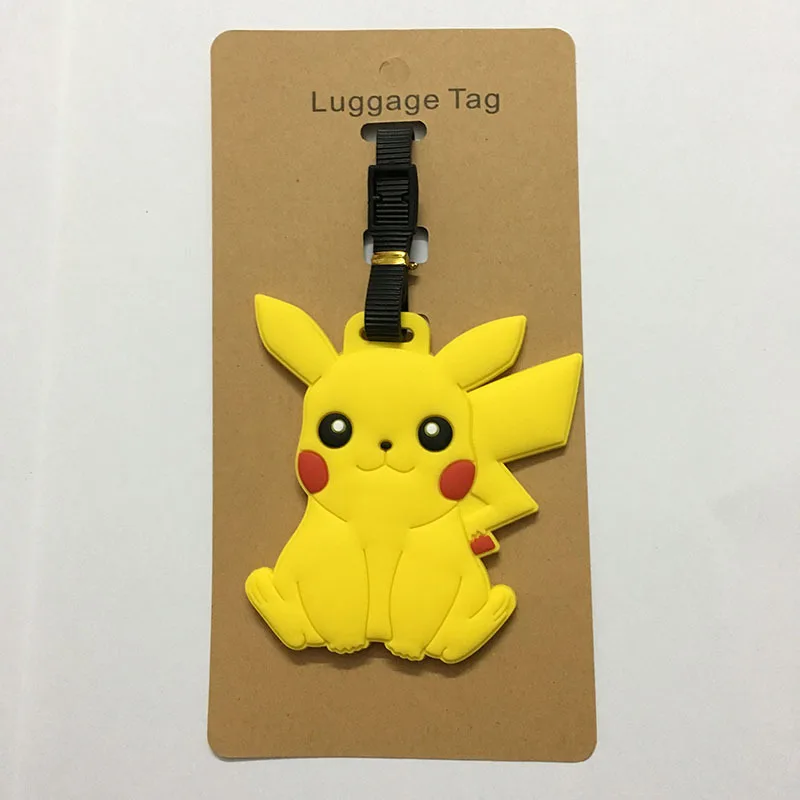 

Pokemon Anime Figure Pikachu Charizard Venusaur Blastoise Psyduck Travel Luggage Boarding Tag Portable Anti-lost Bag Pendant