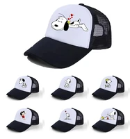 adjustable snoopy pattern cartoon printed baseball cap gift outdoor summer rear buckle cap rear buckle casual trucker fashion
