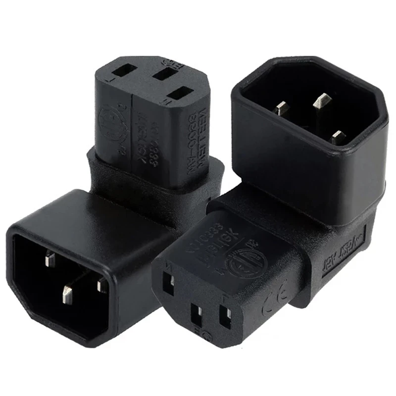 

10pcs IEC 320 C13 to C14 AC Plug Converter Up Down Angle Power Adapter Conversion Socket 3Pin Female to Male 10A 250V