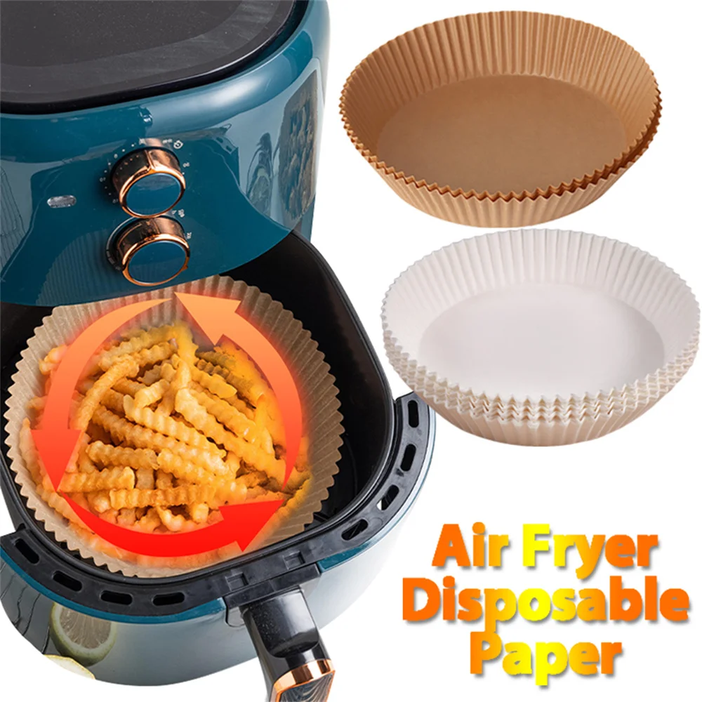 

25/50pcs Air Fryer Baking Paper Non-Stick Disposable Liners Paper Steamer Round Baking Mats Kitchen AirFryer Tools Accessories