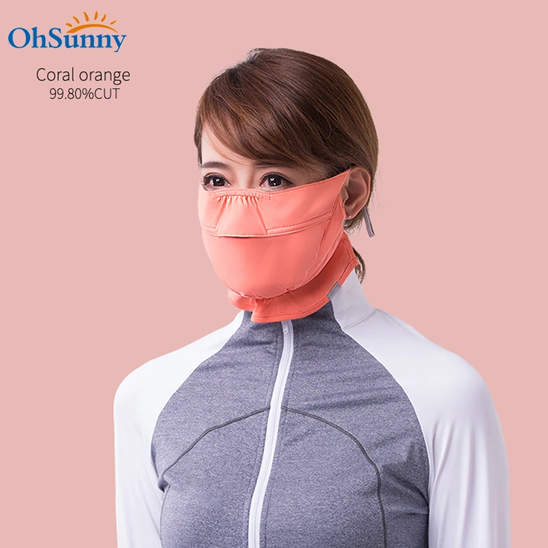 

OhSunny Sun Protection Mask with Neck Flap Breathable Anti-UV UPF50+ Face Mask for Women Outdoor Sports Fishing Cycling Riding