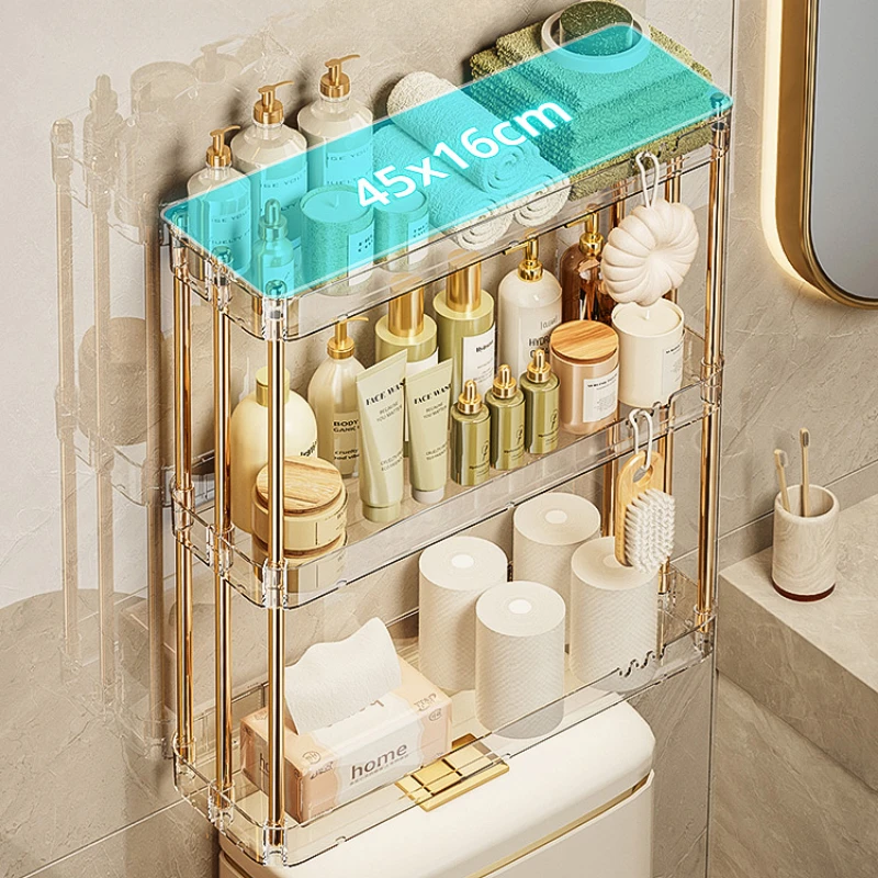 Стеллаж для хранения полотенец в ванную комнату многослойный металлический