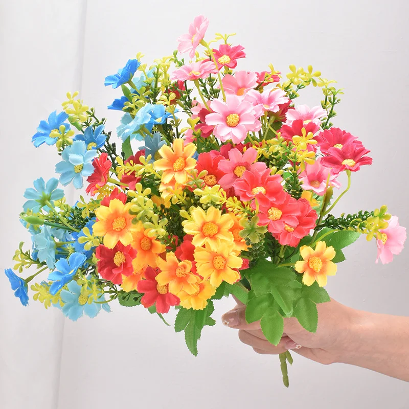 

Artificial Flowers Daisy Flower Bouquet for Home Garden Decoration DIY Wedding Arches Flower Wall Bridal Bouquet Flores
