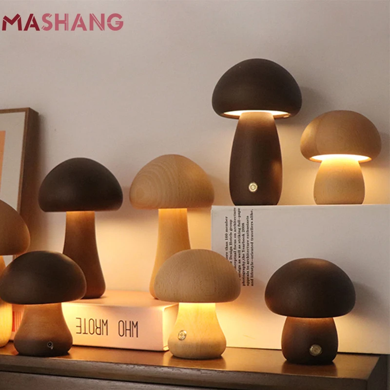 

Винтажная деревянная настольная лампа с плавным затемнением