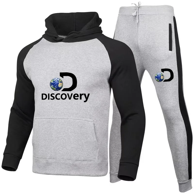 

Мужская и женская спортивная одежда Discovery Channel, толстовка с капюшоном и спортивные брюки, осенне-зимняя куртка с капюшоном, новинка 2022