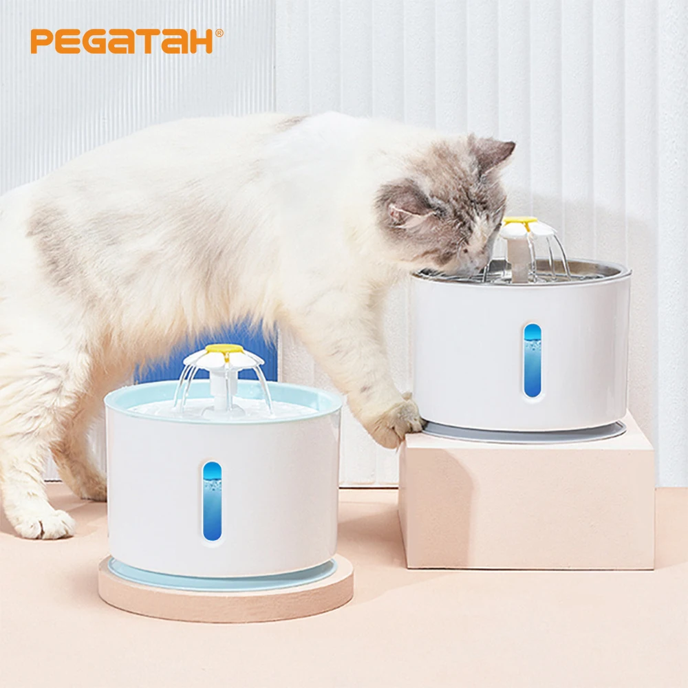 Pet water dispenser floret pet dog waterer Cat feeder Water shortage and power failure automatic shutdown LED Drinker for cats