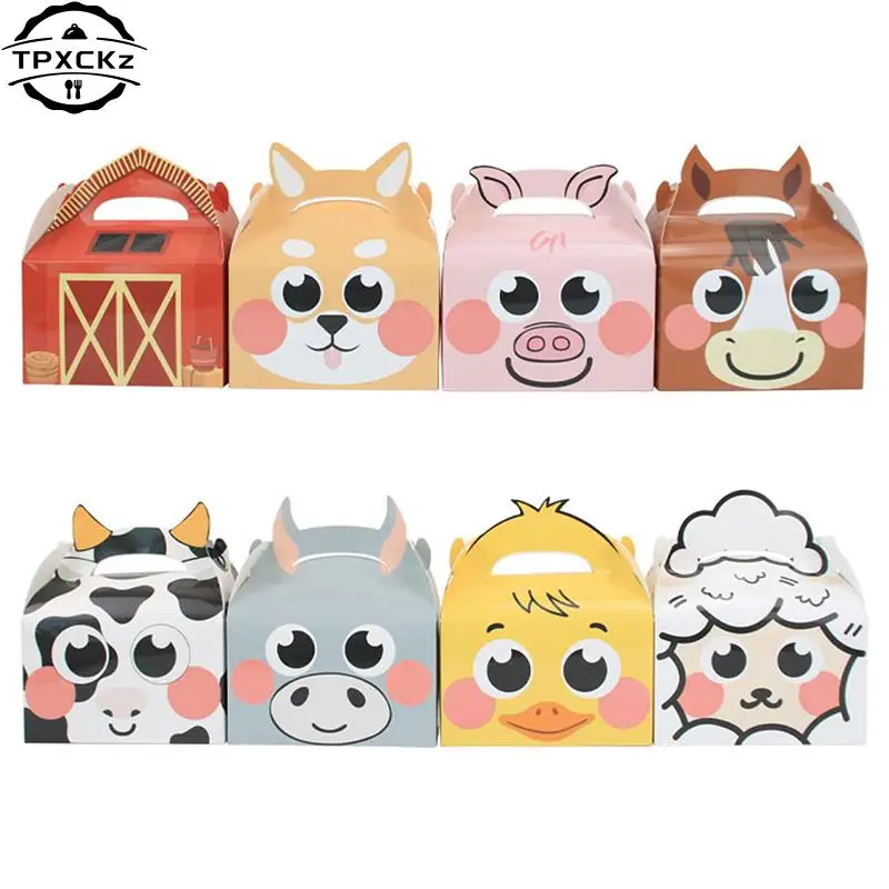 Es Paper Biscuit Candy Box For Kids Farm Themed Animal Birthday Party Diy Packaging Supplies