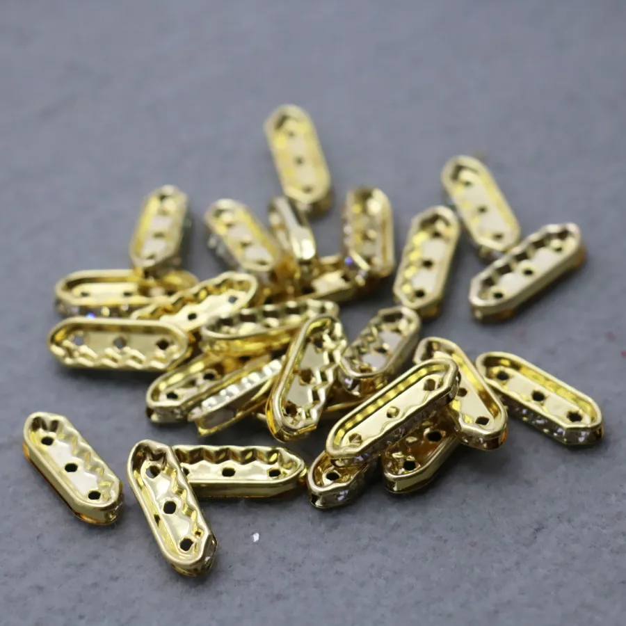 

10 шт., прямоугольные бусины золотого цвета