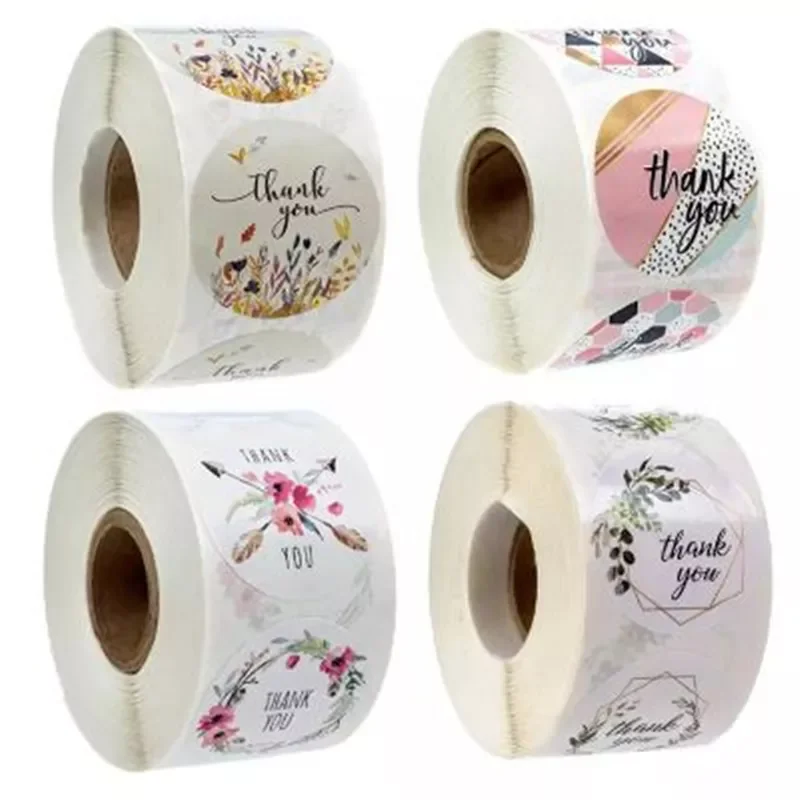 

New 500pcs/roll thank you stickers seal labels handmade custom sticker scrapbooking for gift decoration stationery sticker