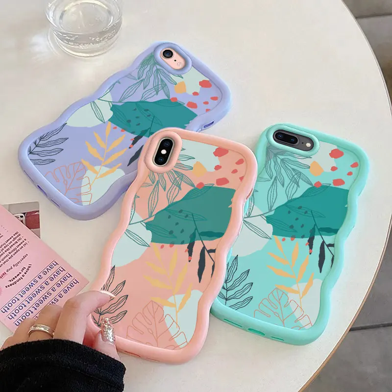 Чехол для телефона с зелеными листьями Macalong iPhone 7 8 PLUS SE 2020 2022 X XS MAX мягкий чехол