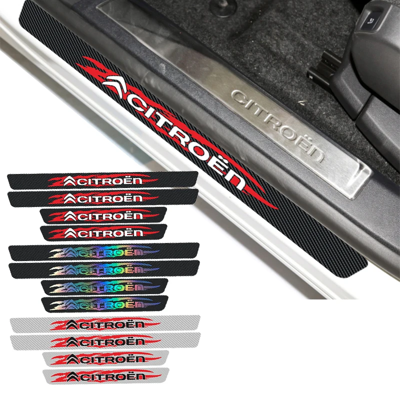 

Carbon Fibre Car Door Sill Protective Stickers for Citroen X7 Elysee C6 Berlingo Picasso C3 Xsara Aircross C5 XR Threshold Decal