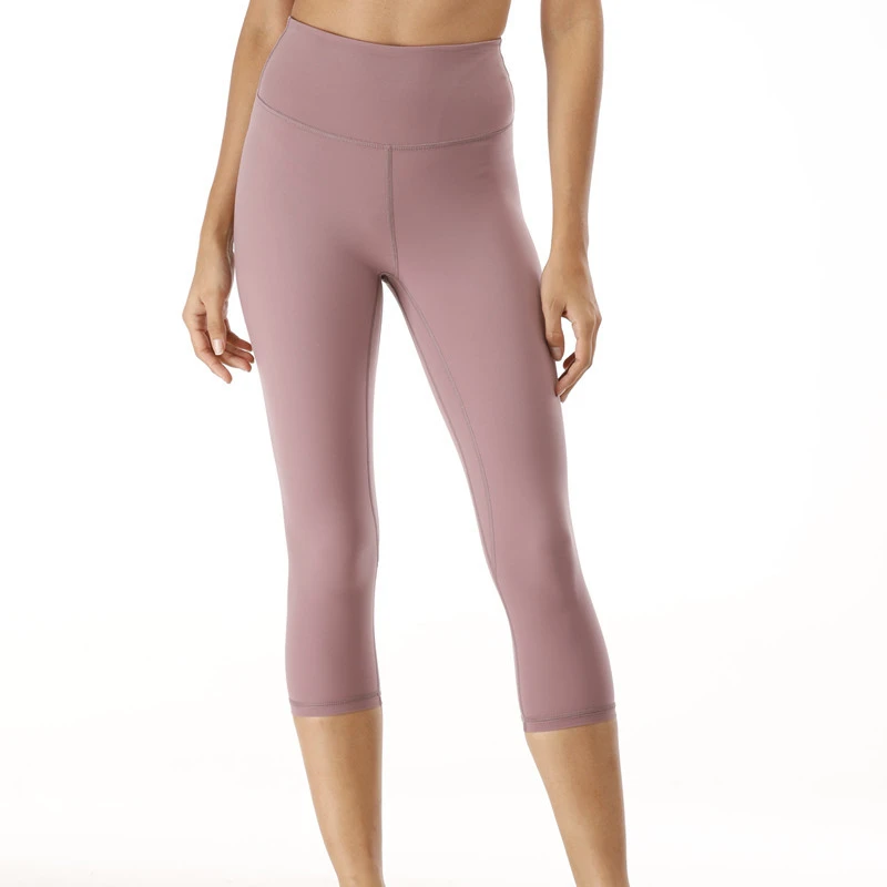 Outlets No.1 Women Leggings Align Calf Length Pants Fitness Nylon Running Yoga Breathable Seamless Cropped Leggings Workout