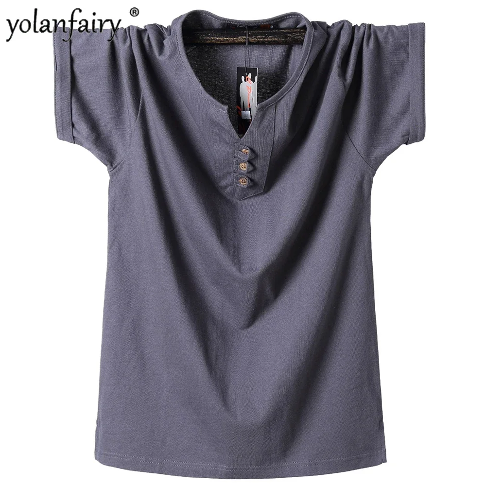 Мужская футболка QYLVAWOY больших размеров из хлопка