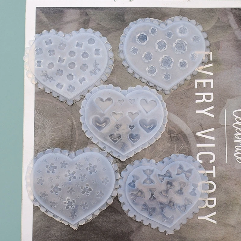 

5 Pieces Pendant Molds Keychain Jewelry Mould Silicone Crafting Keychain Moulds Silicone Material DIY Handmade Gadget