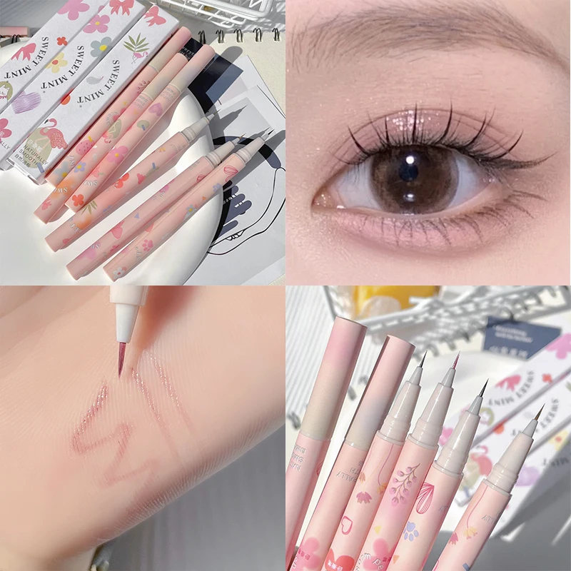 

Sweet Pink Liquid Lying Silkworm Pencil Eyeliner Highlighter Pen Makeup Light Brown Smooth Lasting Brighten Eye Shadow Pencil
