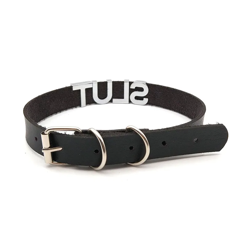 Пикантные горячие горный хрусталь буквы SLUT воротники колье ожерелья черный