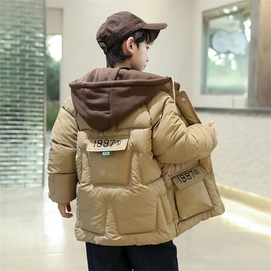 Детская кашемировая хлопковая пуховая куртка пальто зимние толстые теплые парки