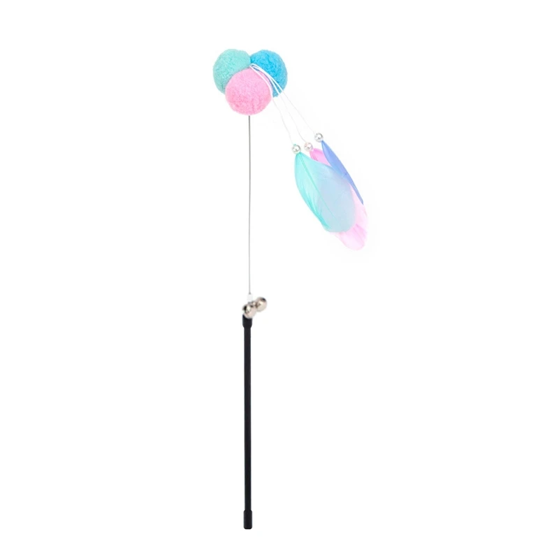 

Macaron Color Toys for Indoor Cats Kitten Play Chase Exercise 20'' Stick