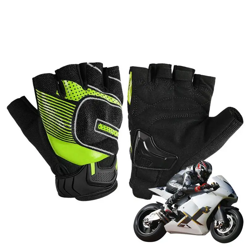 

Summer Motorcycle Gloves Non-Slip Breathable Fingerless Gloves Breathable Touchscreen Gloves Hard Knuckle Protection Riding