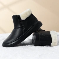 women ankle boots winter plush warm snow boots casual autumn ladies flats comfortable shoes round toe fashion new 2022