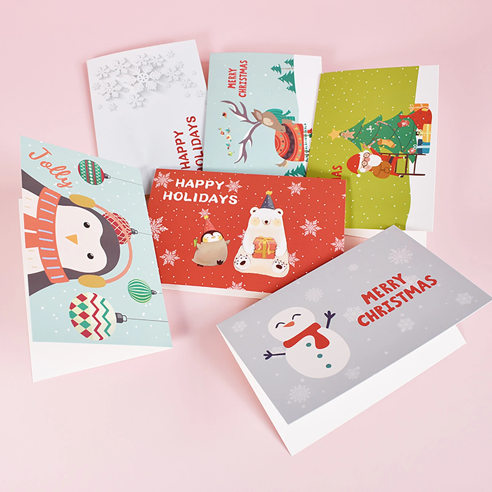

New Christmas Greetings Cards Multiple Christmas Cards Assortment With 24 Stickers Elegant Ornament Christmas Cards For Friends