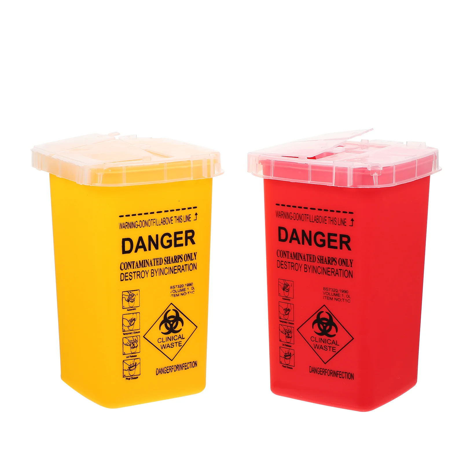 

Disposal Container Box Needle Containers Can Bin Plastic Tabletop Bins Desktop Waste Mini Needles Case Home Salon Travel Styling