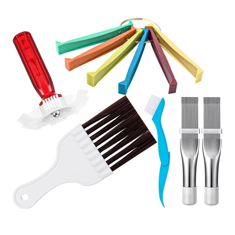 

6Pcs Air Conditioner Fin Cleaner Set Oil Cleaner Air Refrigerator Fin Cleaner Evaporator Radiator Repair Clean Tool