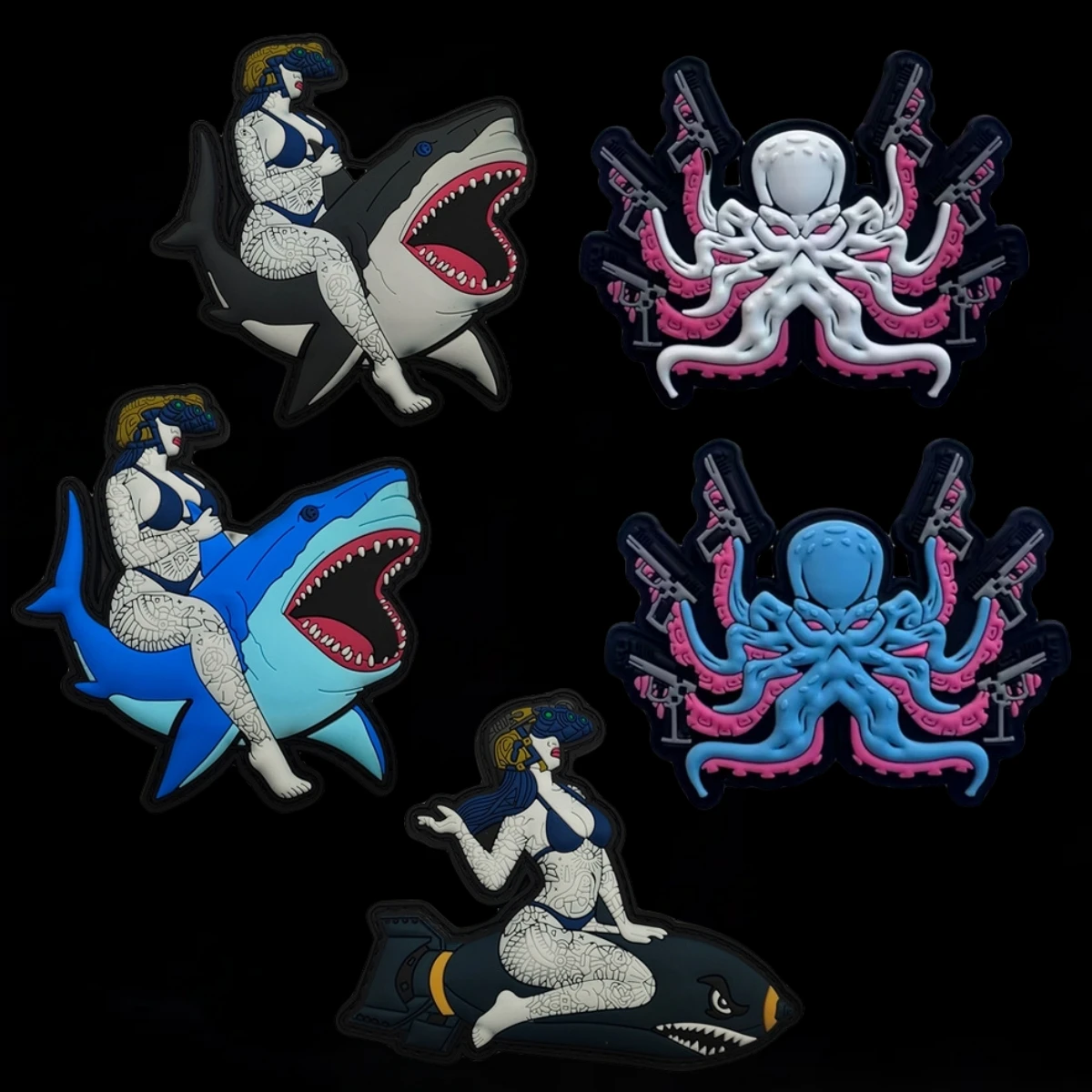 Значок Акула Женский солдат значок-осьминог Sharpshooter пластырь из ПВХ