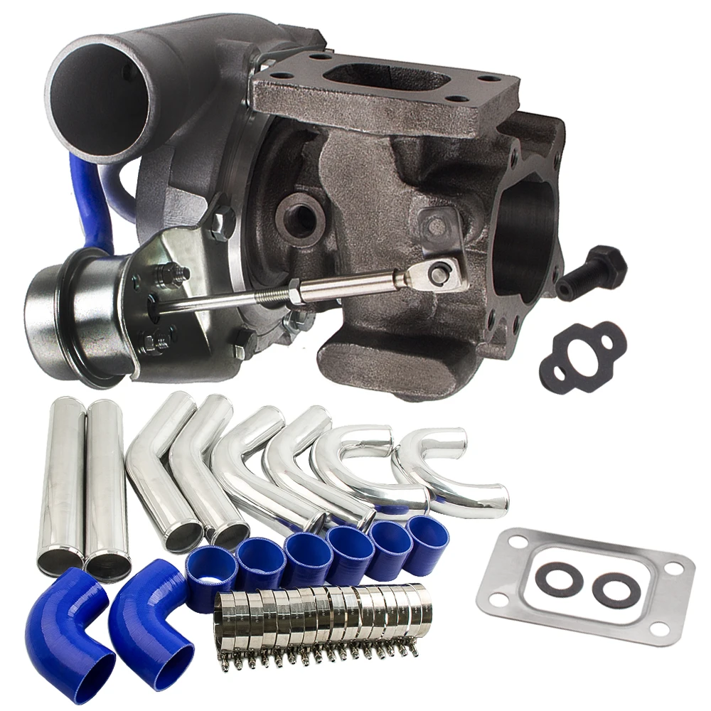 

Турбокомпрессор A/R .64 T25 турбина GT28 водяное + масляное охлаждение 3 дюйма 76 мм интеркулер турботрубопроводный комплект воздухозаборника