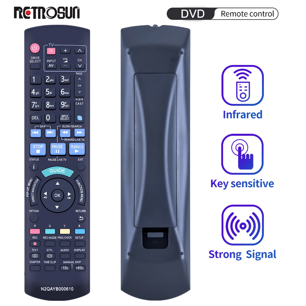 N2QAYB000610 Remote Control For Panasonic DMR-PWT835GL DMR-BS785 DMR-BW880EBK DMR-BWT745EC DMR-BCT84ENS Blu-ray Disc DVD Recorde