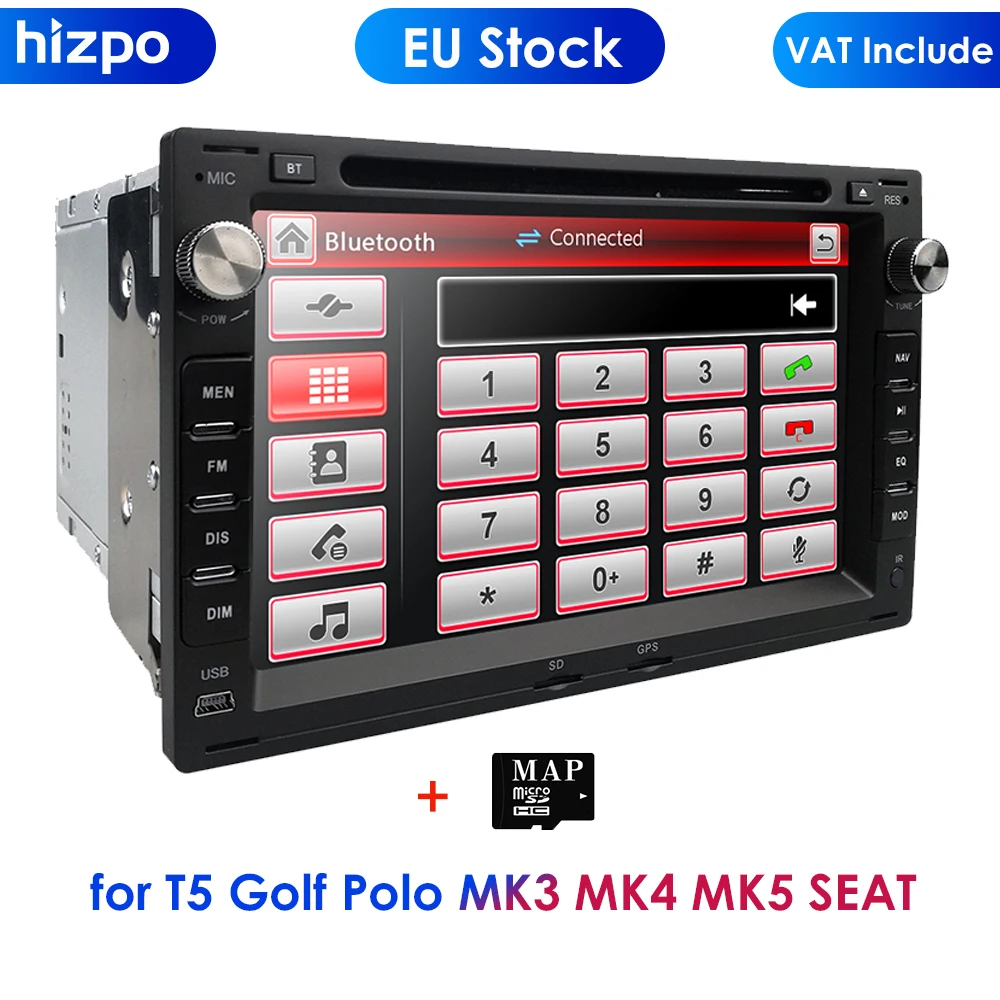 7 Inch Car In Dash Radio DVD Player GPS Navigation for VW Volkswagen Jetta CITI CHICO TRANSPORTER T5 Golf Polo MK3 MK4 MK5 SEAT |