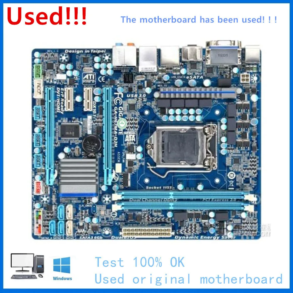 Для GA-H67MA-D2H материнская плата LGA 1155 DDR3 H67 б/у SATA3 PCI-E X16 2 0 | Компьютеры и офис