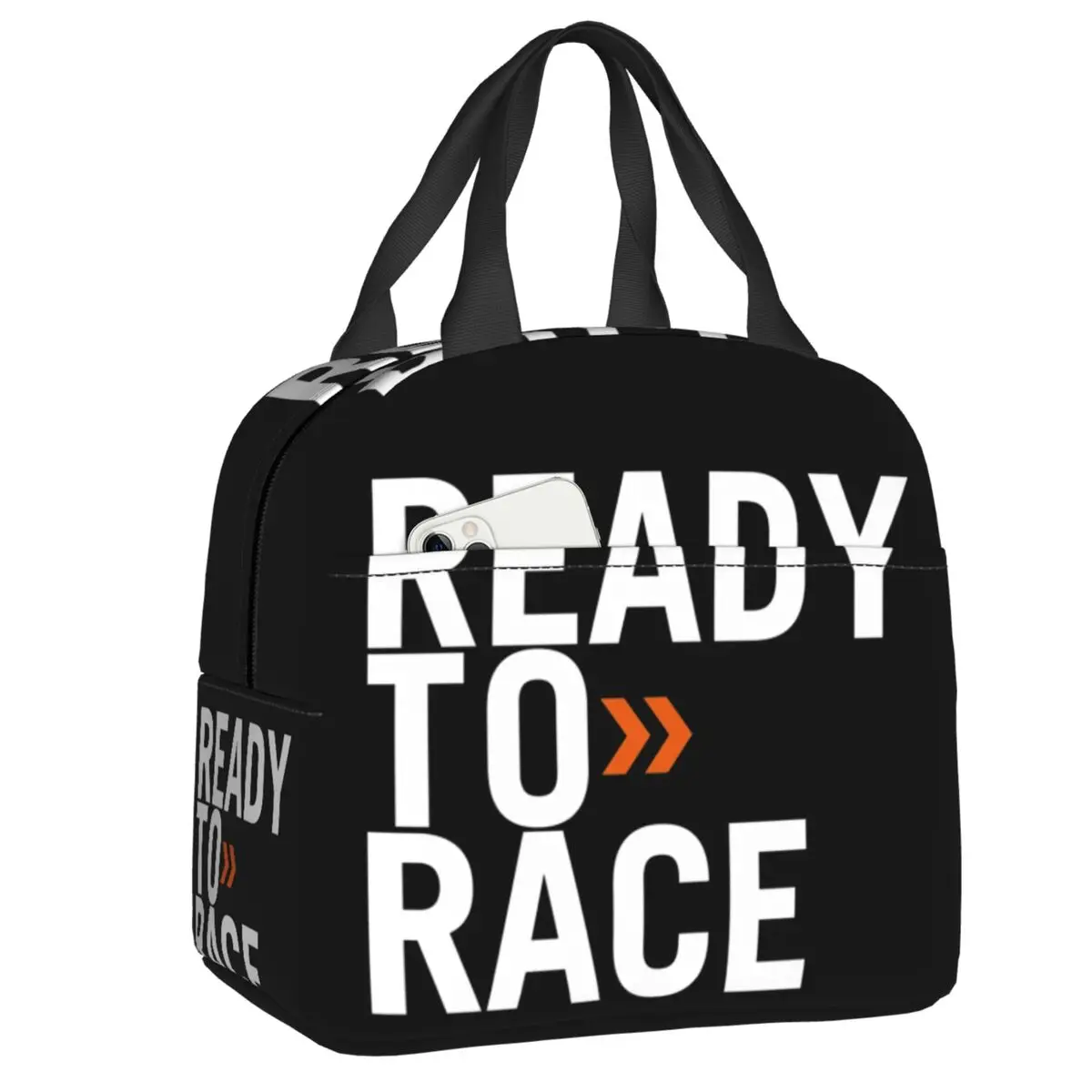 

Ready To Race Resuable Lunch Boxes Women Waterproof Racing Motorcycle Biker Thermal Cooler Food Insulated Lunch Bag Office Work