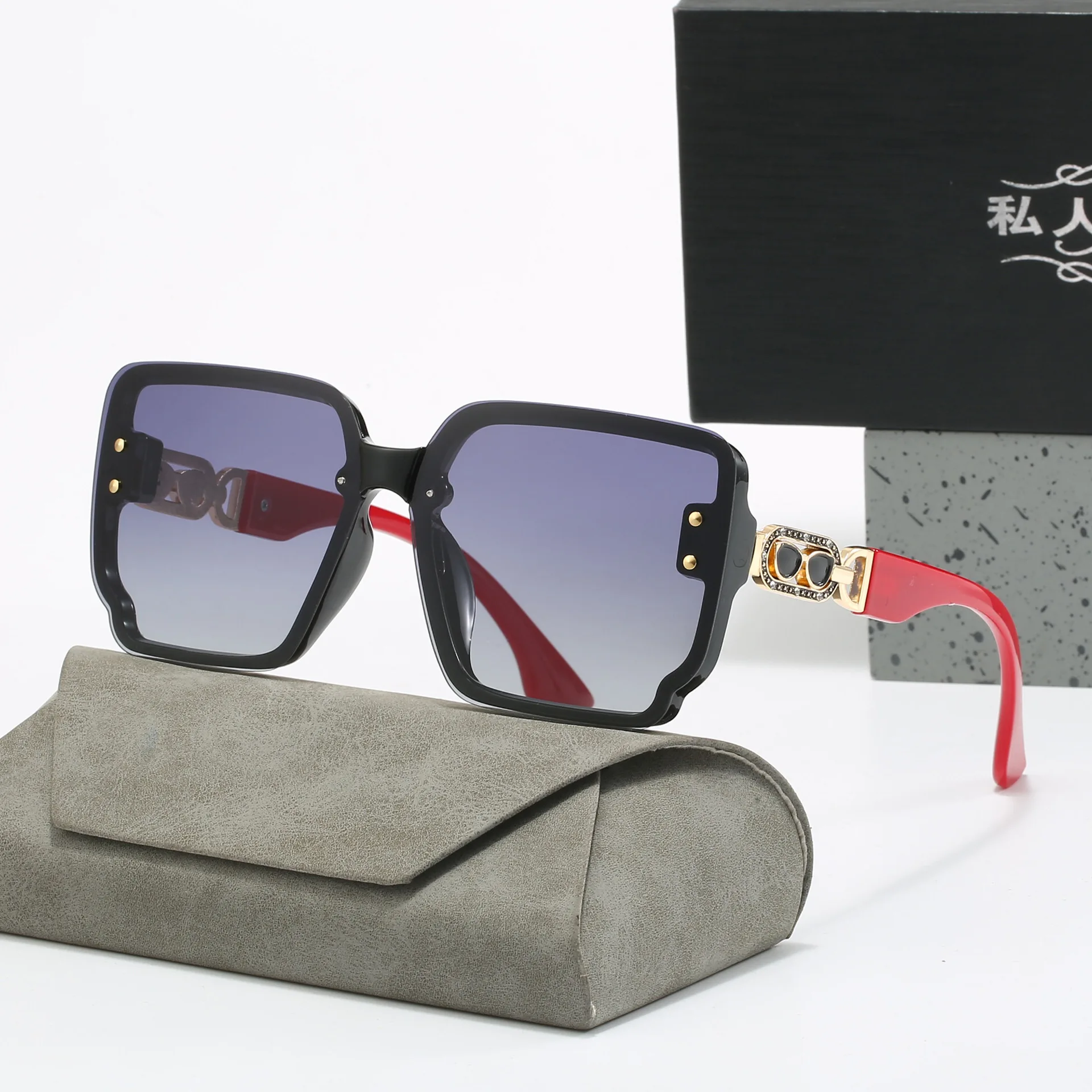 Стильные большие квадратные модные поляризационные солнцезащитные очки для