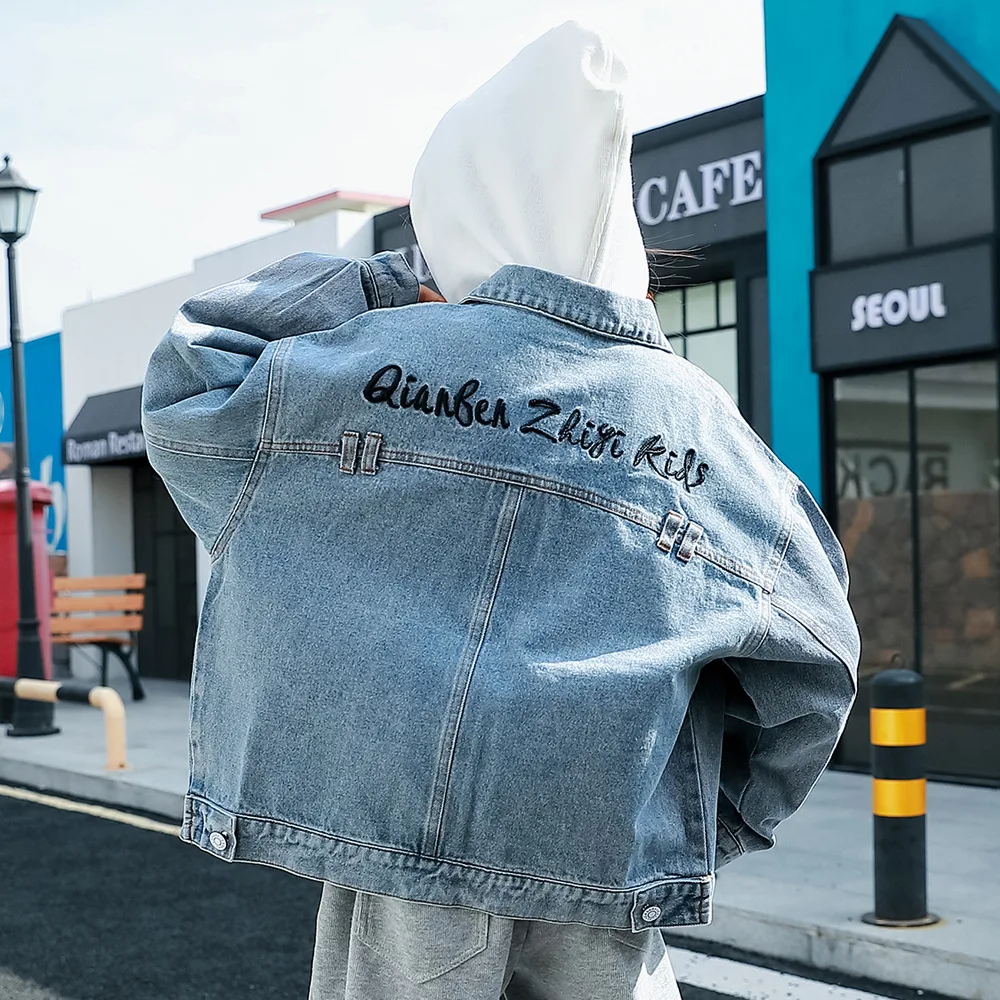 Куртка джинсовая демисезонная для девочек на одной пуговице |