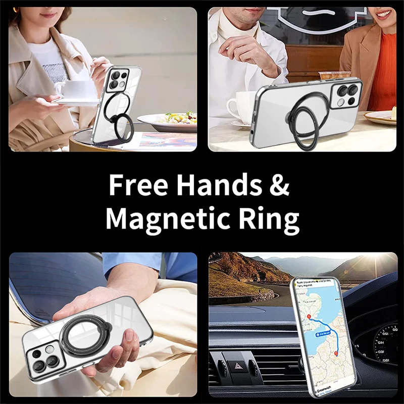 Чехол для Redmi Note 13 Pro 5G 4G с магнитным кольцом Magsafe чехол беспроводной зарядки Xiaomi Plus
