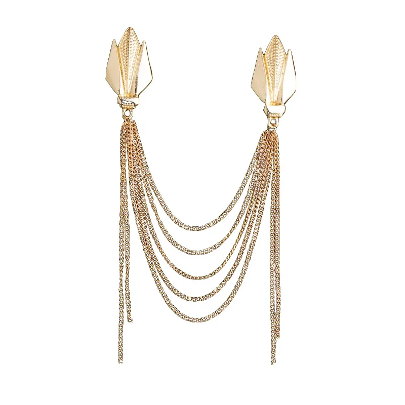 

New High Grade Metal Long Tassel Brooch Men's Suit Shirt Badge Collar Lapel Pin Fashion Jewelry Party Accessories Gifts