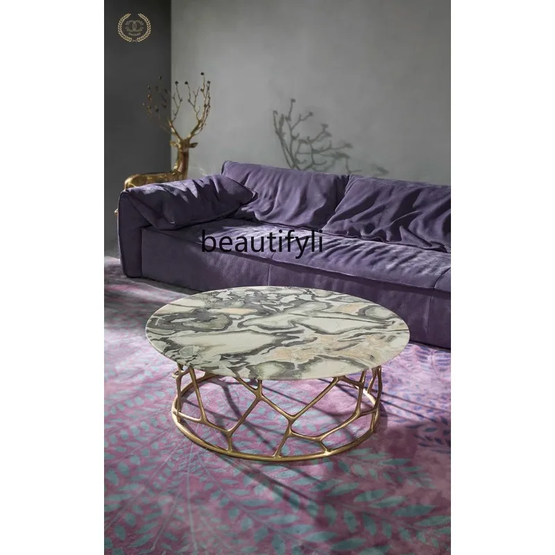 Кофейный столик из агата светильник роскошный камень натуральный калаката