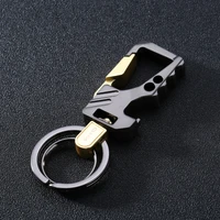 stainless steel keychain luxury car key chain hanging buckle lightweight keychain bottle opener mens edc waist pendant