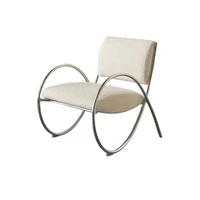 nordic stainless steel single sofa chair light luxury balcony living room home leisure lamb velvet lazy recliner