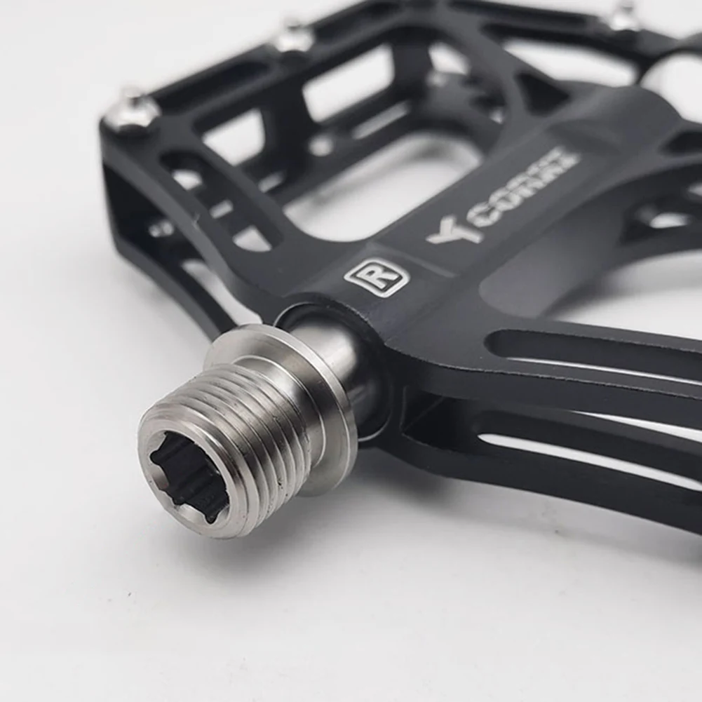 

MTB Road Bike Titanium Alloy Pedal UltraLight Bicycle Sealed Bearing Widened 3 Palin Pedals Non-slip No Paint Off Pedals