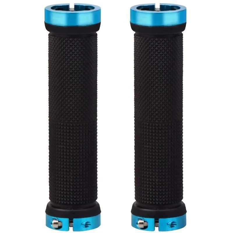 Bicycle Rubber Grips Alloy Lock Non-Slip Handlebar Double Aluminum on Locking