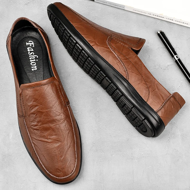 

Деловые мужские туфли без шнуровки, мужские лоферы, повседневная кожаная обувь для мужчин, дизайнерские дышащие мужские офисные Мокасины