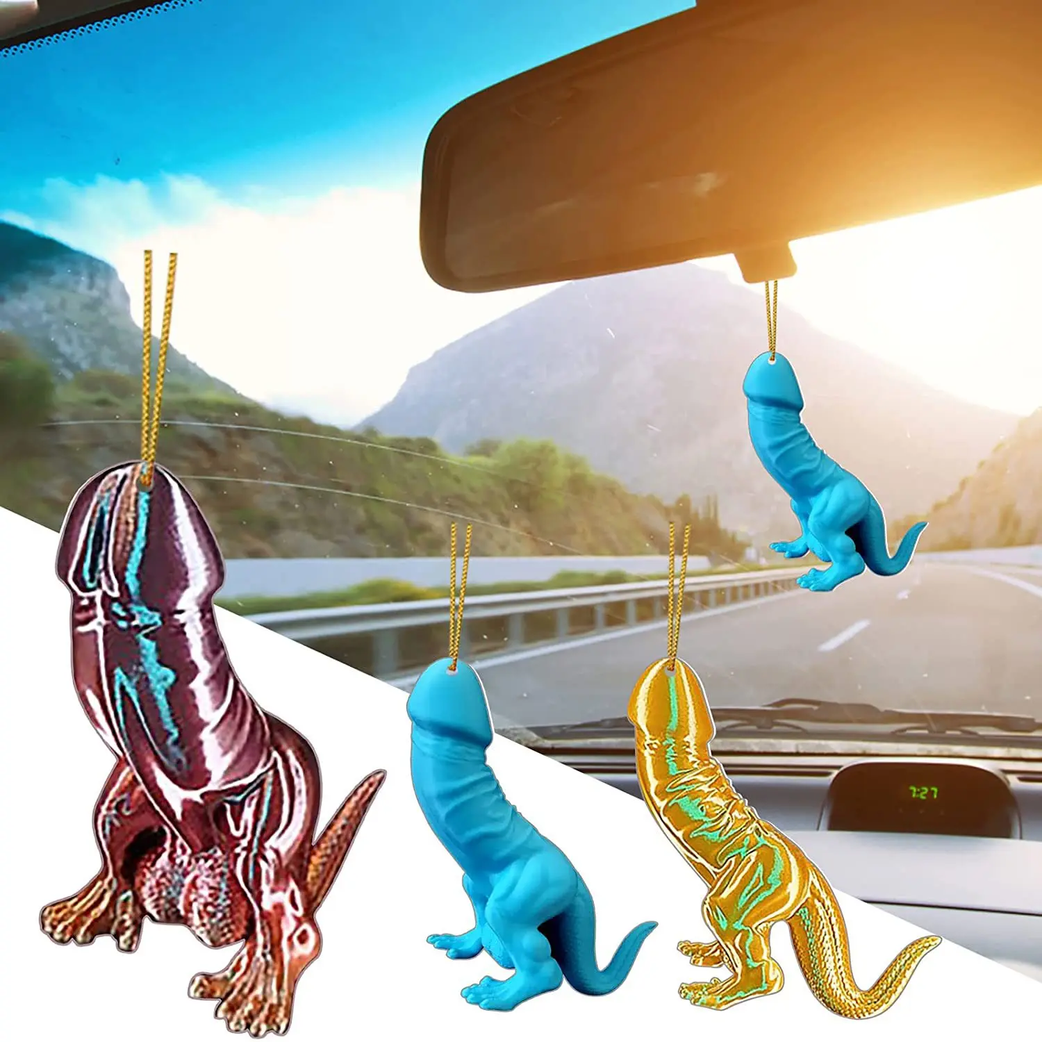 

2022 Ornament Resin Crafts Adult Spoof Chameleon Home Accessories New Creative Tintin Dinosaur Pendant Car Home Decor